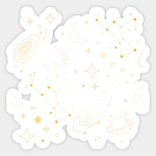 Orange Galaxy Pattern Sticker